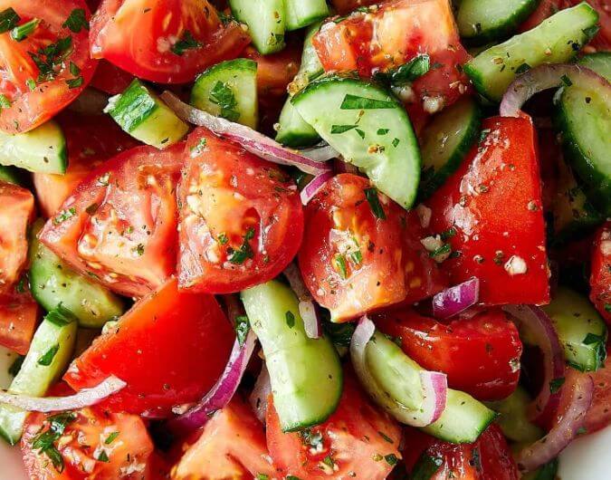 Rustic Cucumber and Tomato Salad