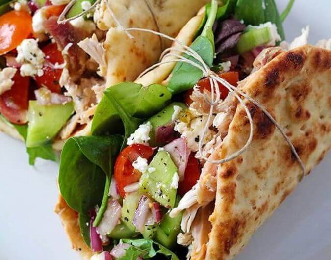 Chicken Hummus Naan Wraps