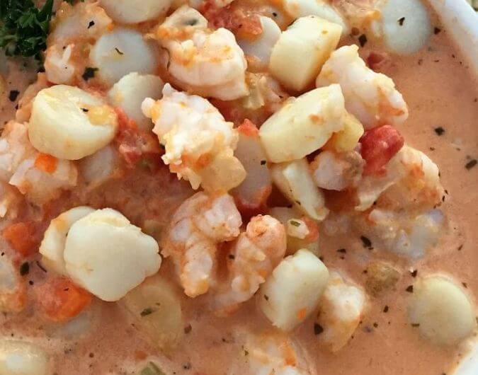 Creamy Tomato and Seafood Bisque