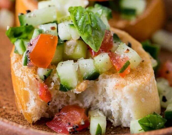 Cucumber Bruschetta