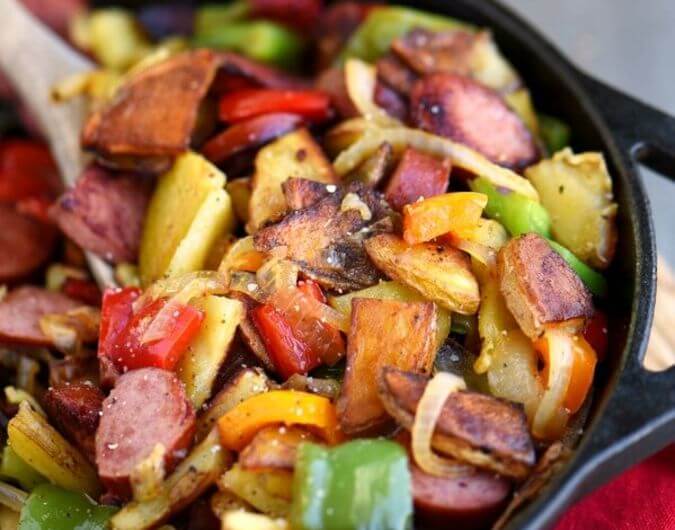 Kielbasa, Peppers, and Potato Hash