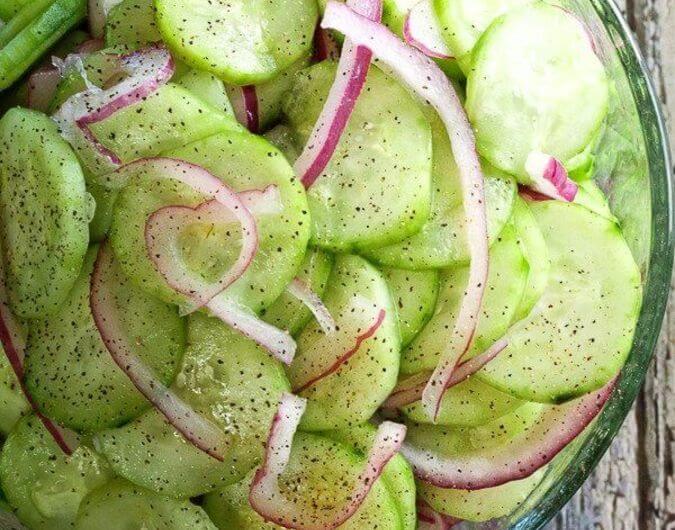 Easy Vinegar Marinated Cucumbers