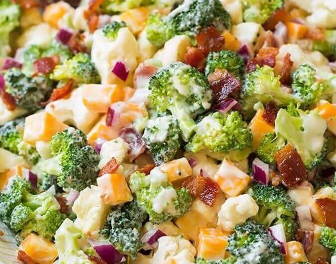 Broccoli Cauliflower Salad