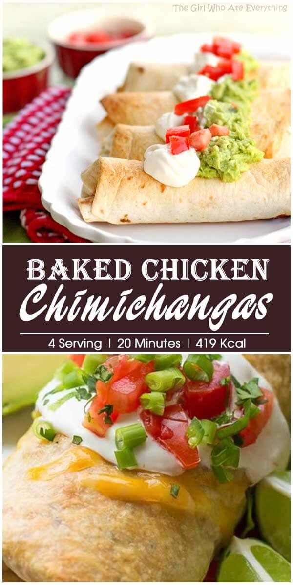 Baked Chicken Chimichangas