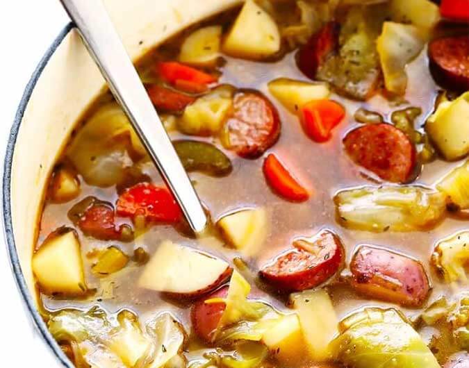 Cabbage, Sausage and Potato Soup