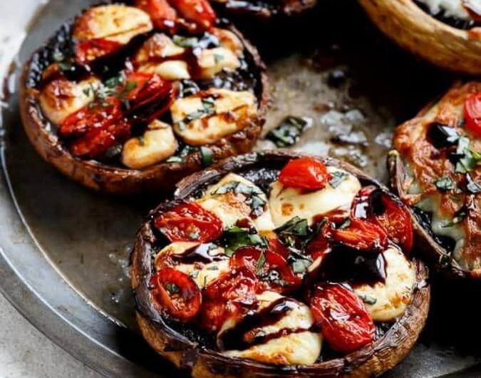 Caprese Stuffed Garlic Butter Portobellos