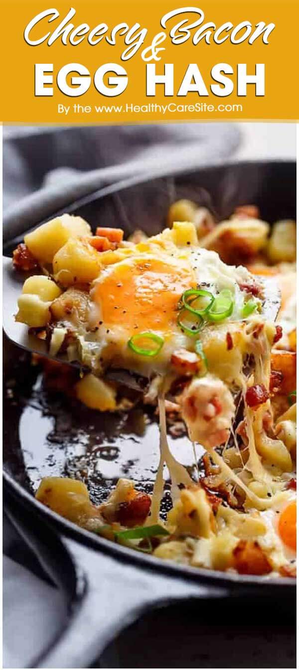 Cheesy Bacon And Egg Hash