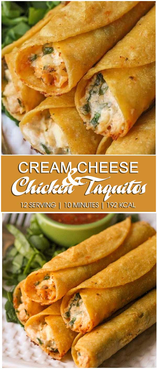 Cream Cheese and Chicken Taquitos