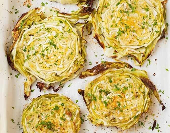 Garlic Roasted Cabbage Wedges