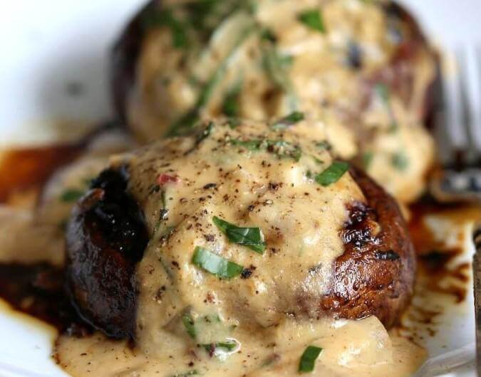 Grilled Portobello Mushrooms with Garlic Sauce