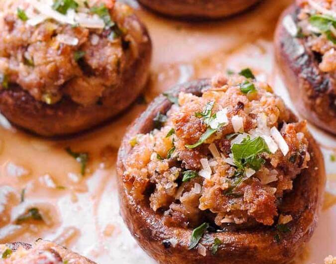 Italian Sausage Stuffed Mushrooms
