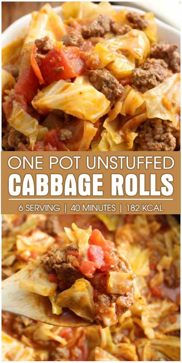 One Pot Unstuffed Cabbage Rolls