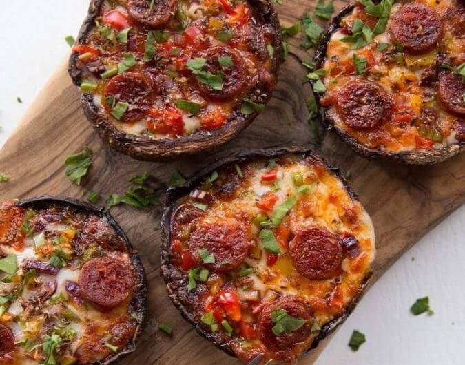 Pizza Stuffed Portobello Mushrooms