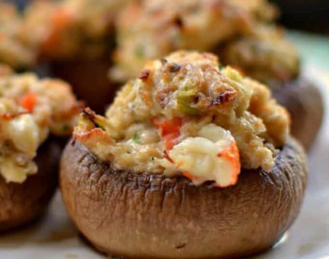 Quick Crab Stuffed Mushrooms