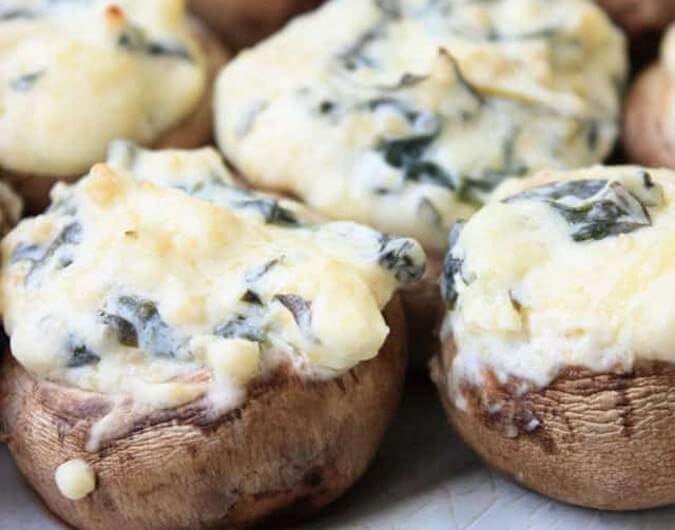 Spinach Dip Stuffed Mushrooms