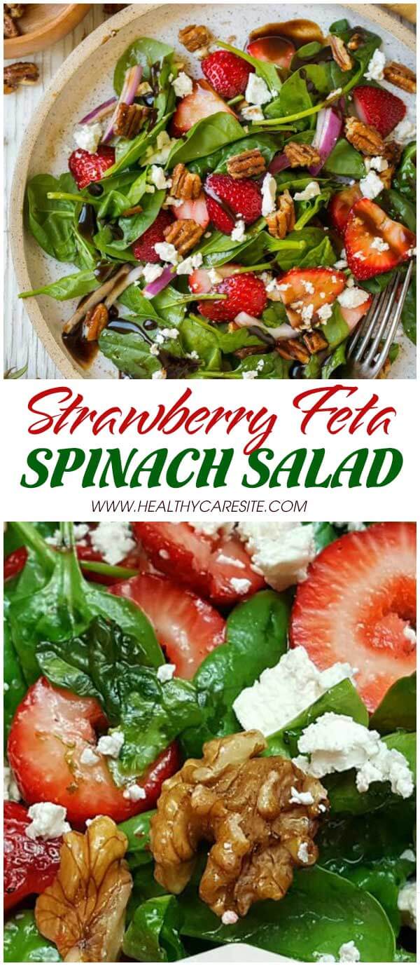 Strawberry Feta Spinach Salad
