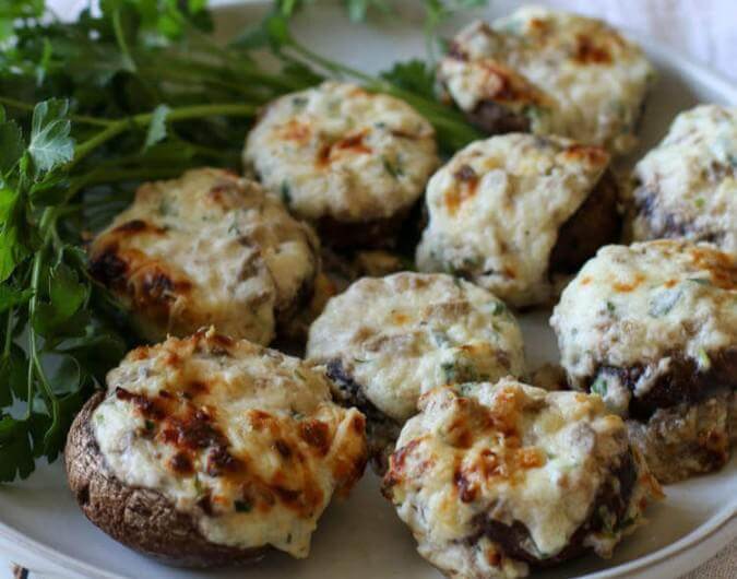 Three Cheese Stuffed Mushrooms
