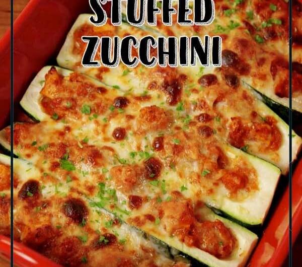 Chicken Parm Stuffed Zucchini