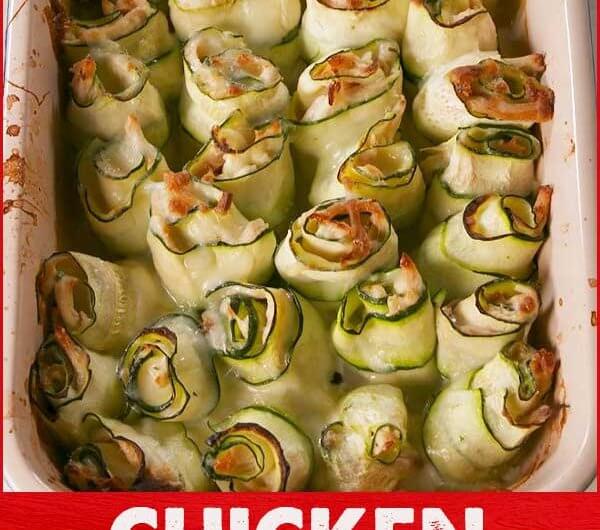 Chicken Alfredo Zucchini Roll-Ups