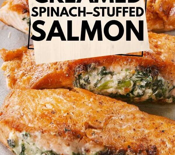 Creamed Spinach–Stuffed Salmon
