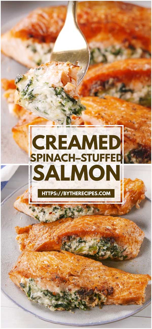 Creamed Spinach–Stuffed Salmon - Creamed Spinach–Stuffed Salmon