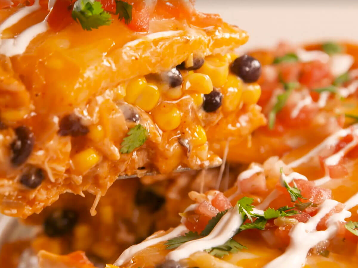 Chicken Enchilada Pie - Chicken Enchilada Pie